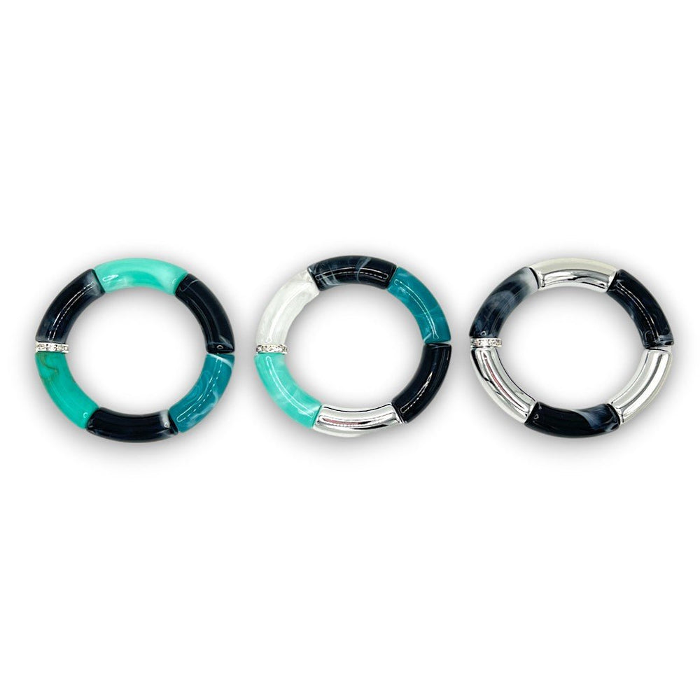 Byron Bay Resin Bracelet Trio - Coralina
