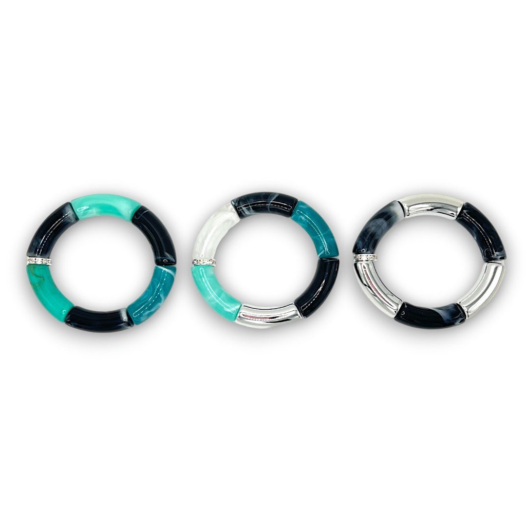 Byron Bay Resin Bracelet Trio - Coralina