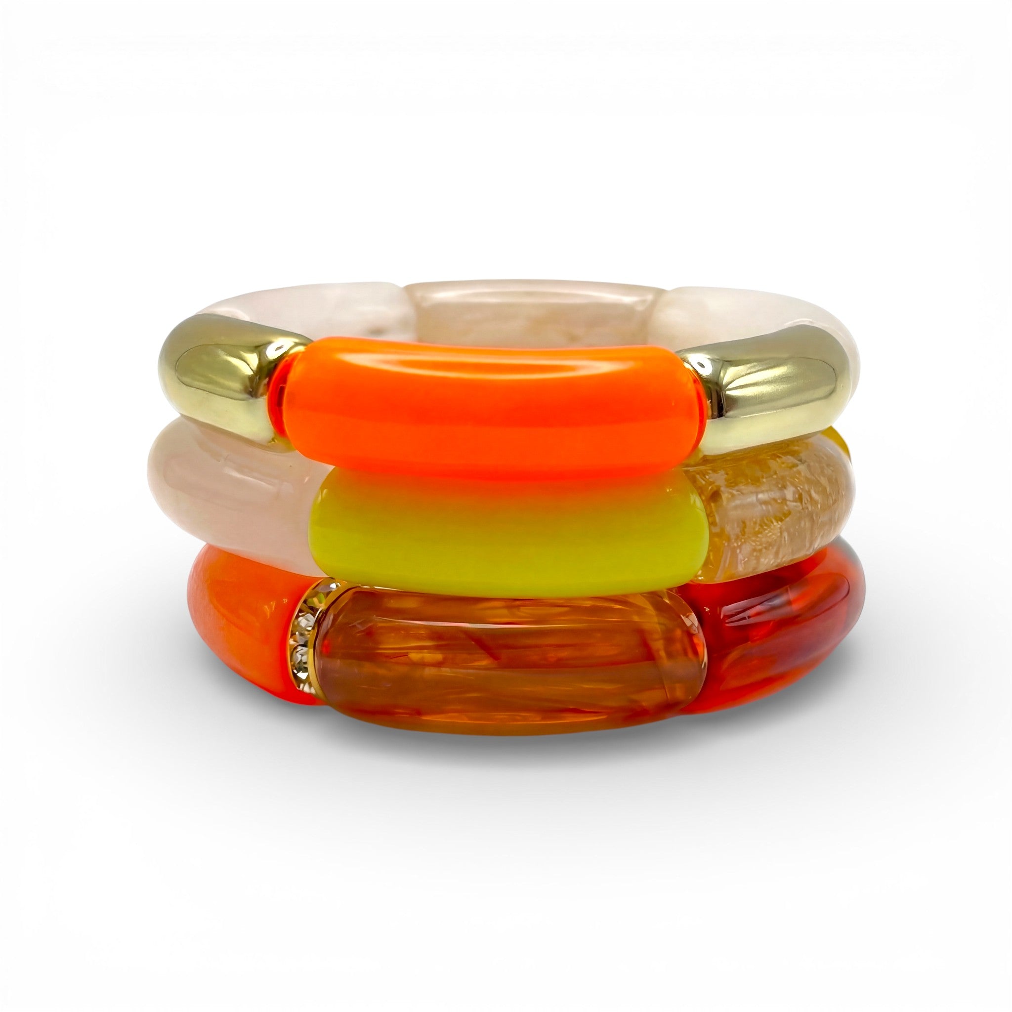 Capri Resin Bracelet Trio - Coralina