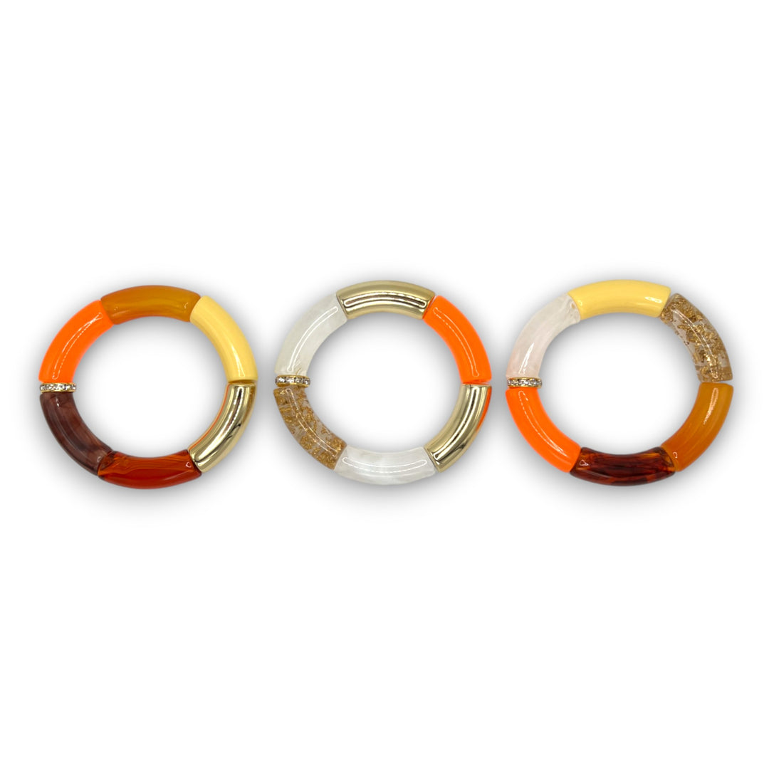 Capri Resin Bracelet Trio - Coralina