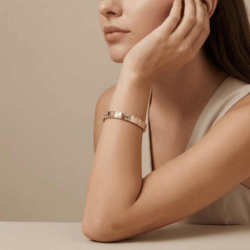 Gold Chanceux Tile Bracelet with Mini Crystals - Coralina