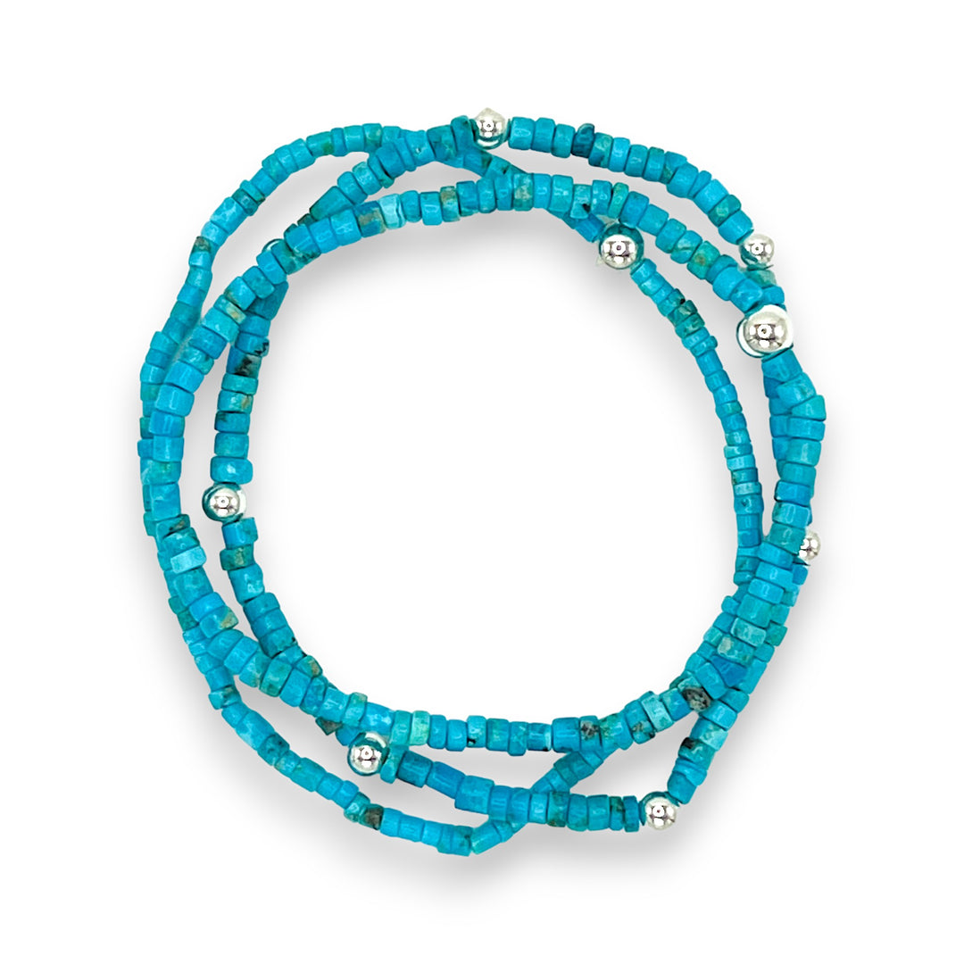 The Corfu Arizona Turquoise and Sterling Silver Bracelets - Coralina