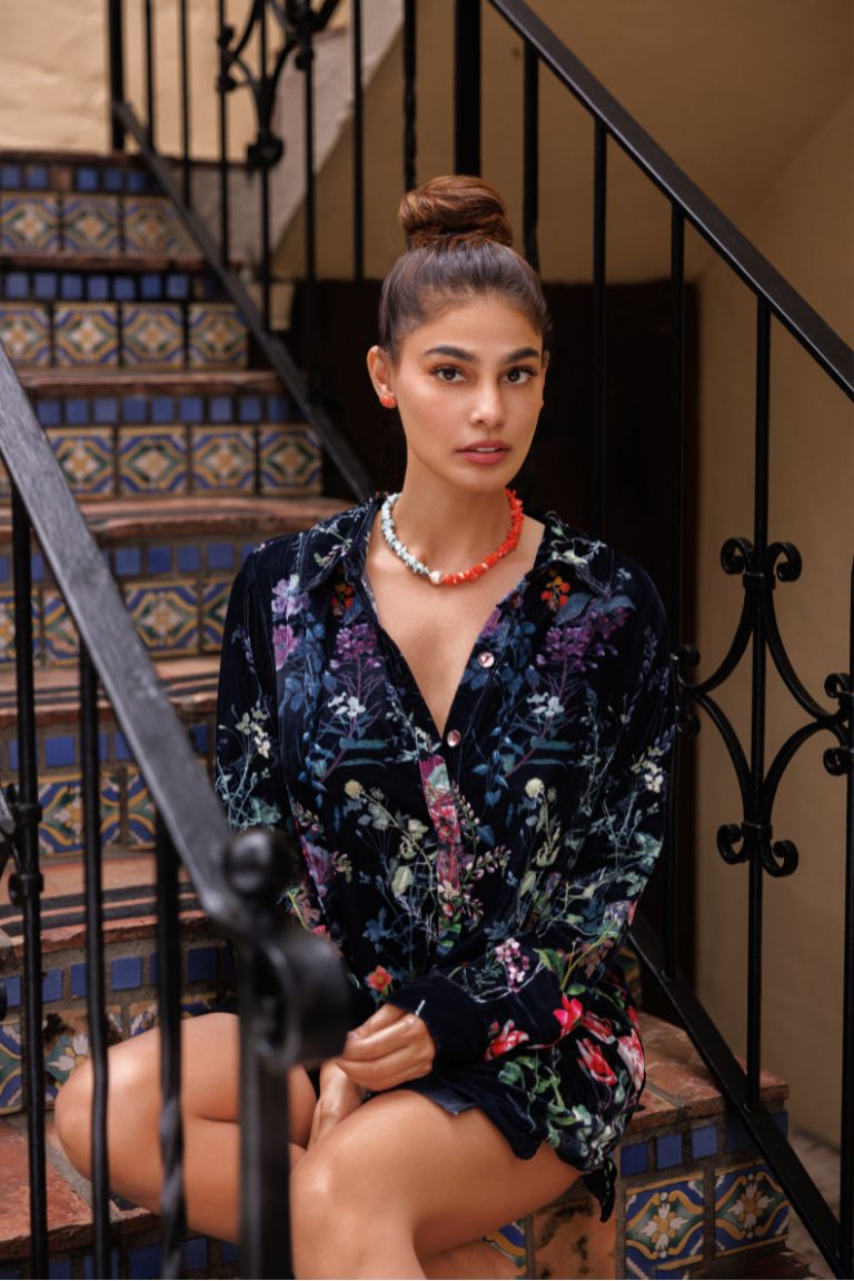 The Ischia Red Coral and Blue Larimar Necklace - Coralina