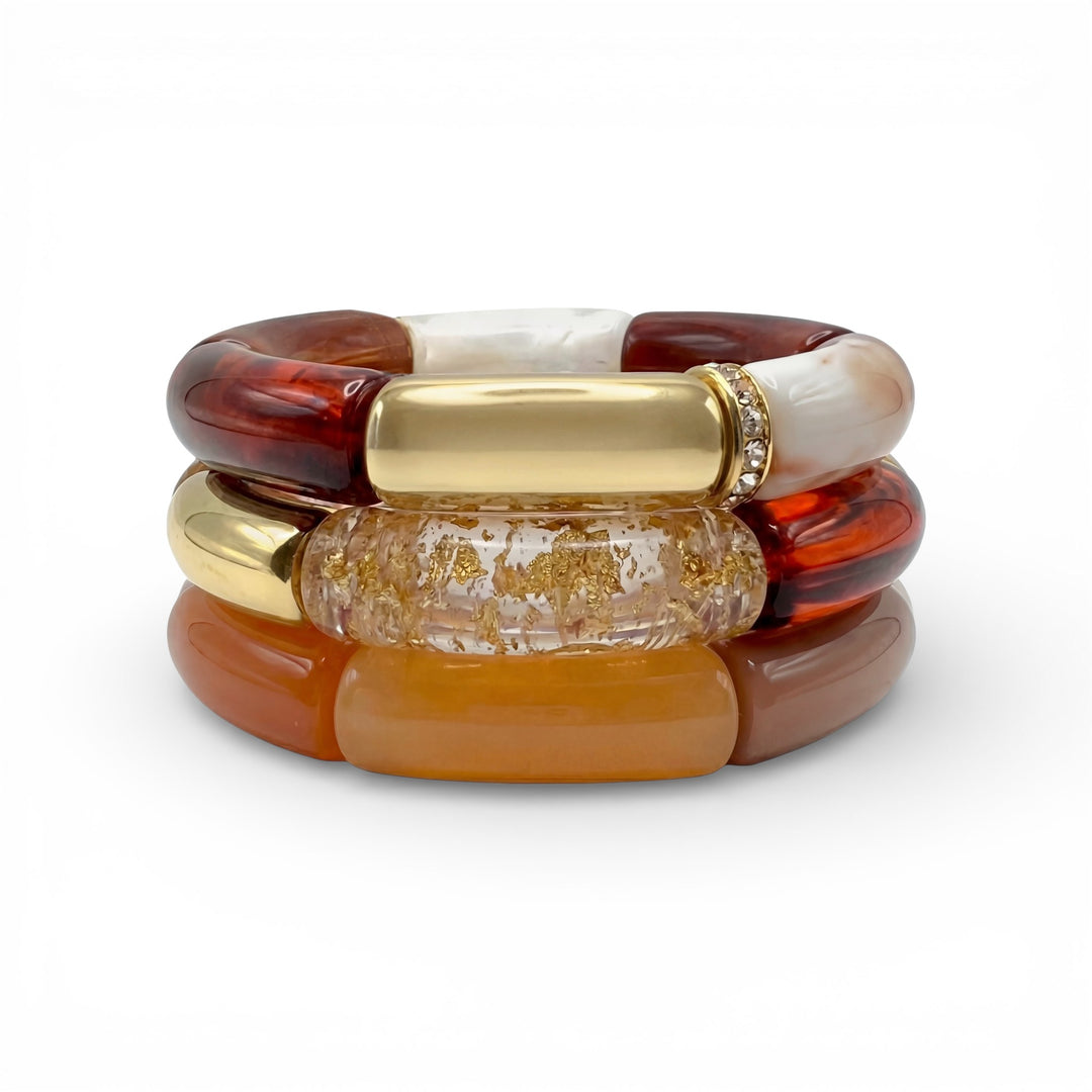 Corsica Resin Bracelet Trio - Coralina