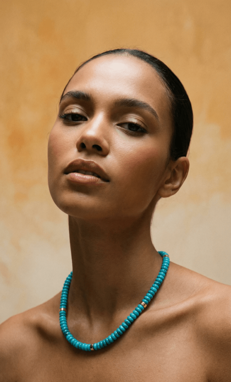 The Cortina Turquoise and 14K Gold Necklace - Coralina