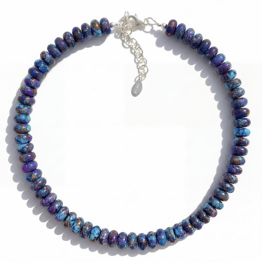 The Cassis Purple Turquoise Necklace - Coralina