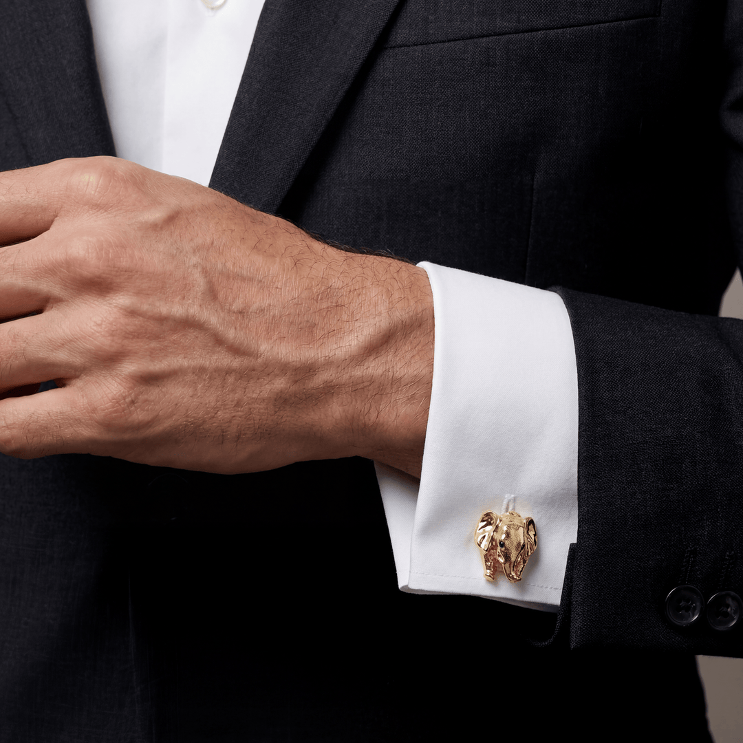 Ta - boo Gold Elephant Cufflinks - Coralina