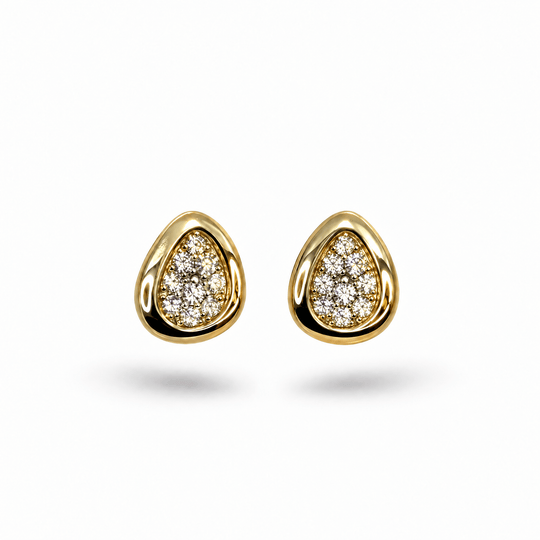 Chatham Pavé Teardrop Stud Earrings - Coralina