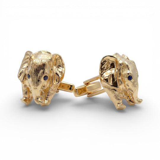 Ta - boo Gold Elephant Cufflinks - Coralina