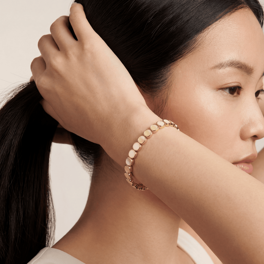 Mini Gold and Cream Palm Beach Bracelet - Coralina