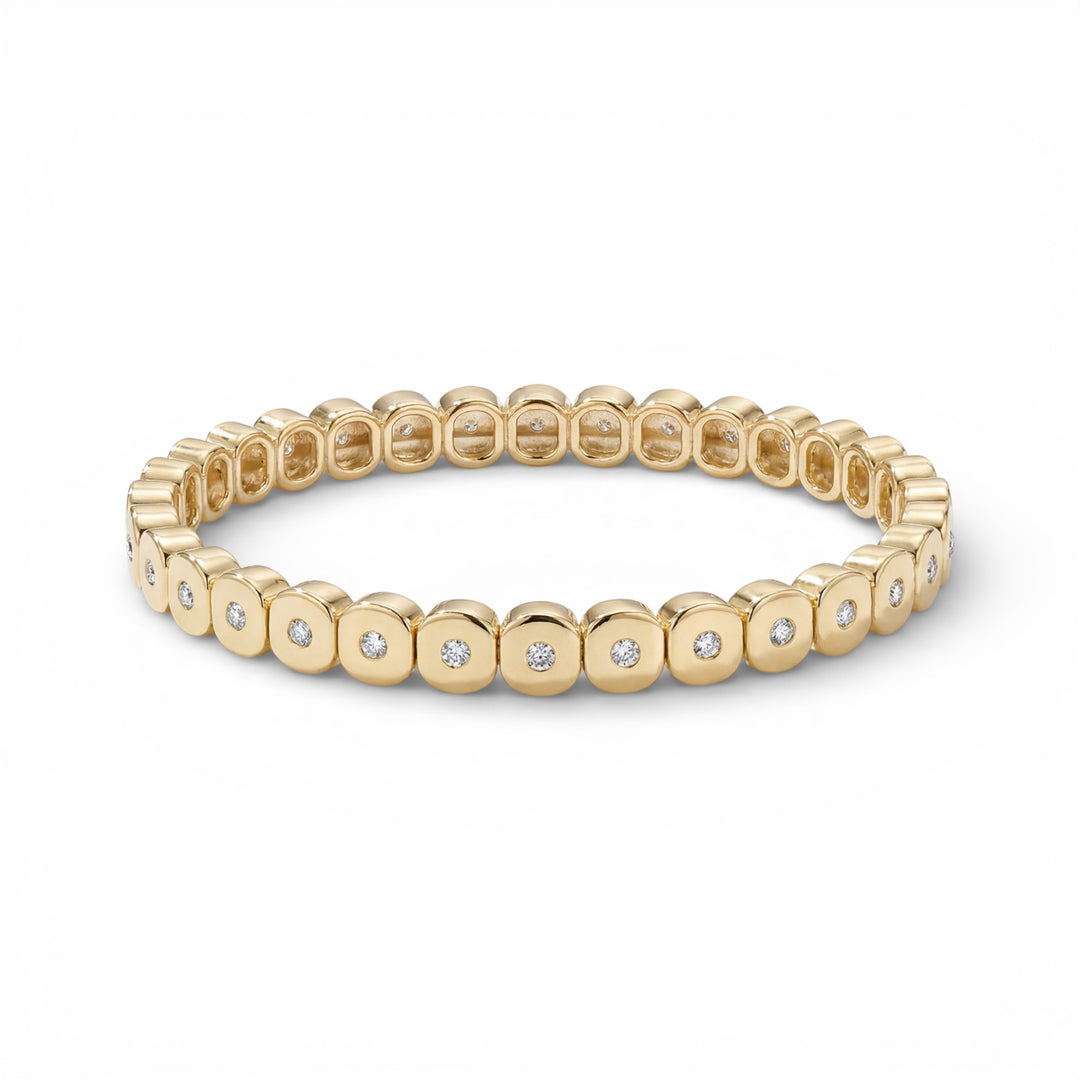 Mini Gold Palm Beach Bracelet with Diamonds - Coralina