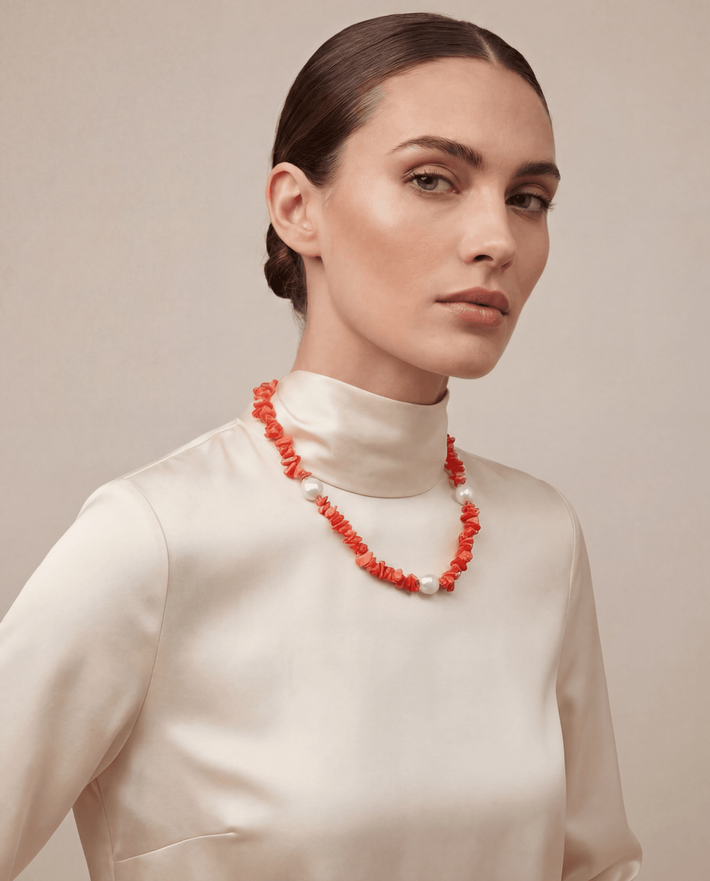The Coralina Coral and Pearl Necklace - Coralina