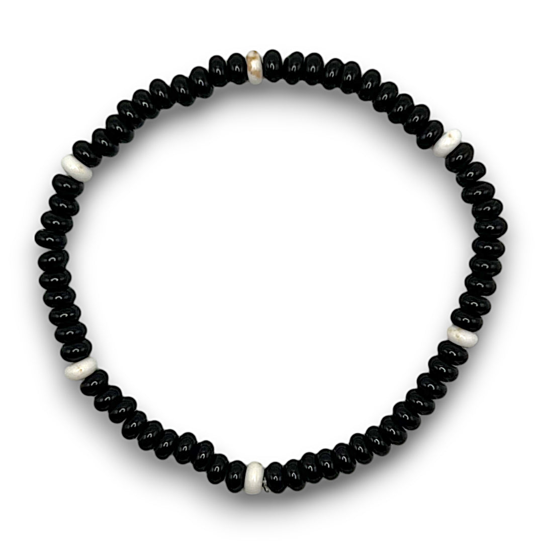 The Madeira Onyx and White Turquoise Bracelet - Coralina
