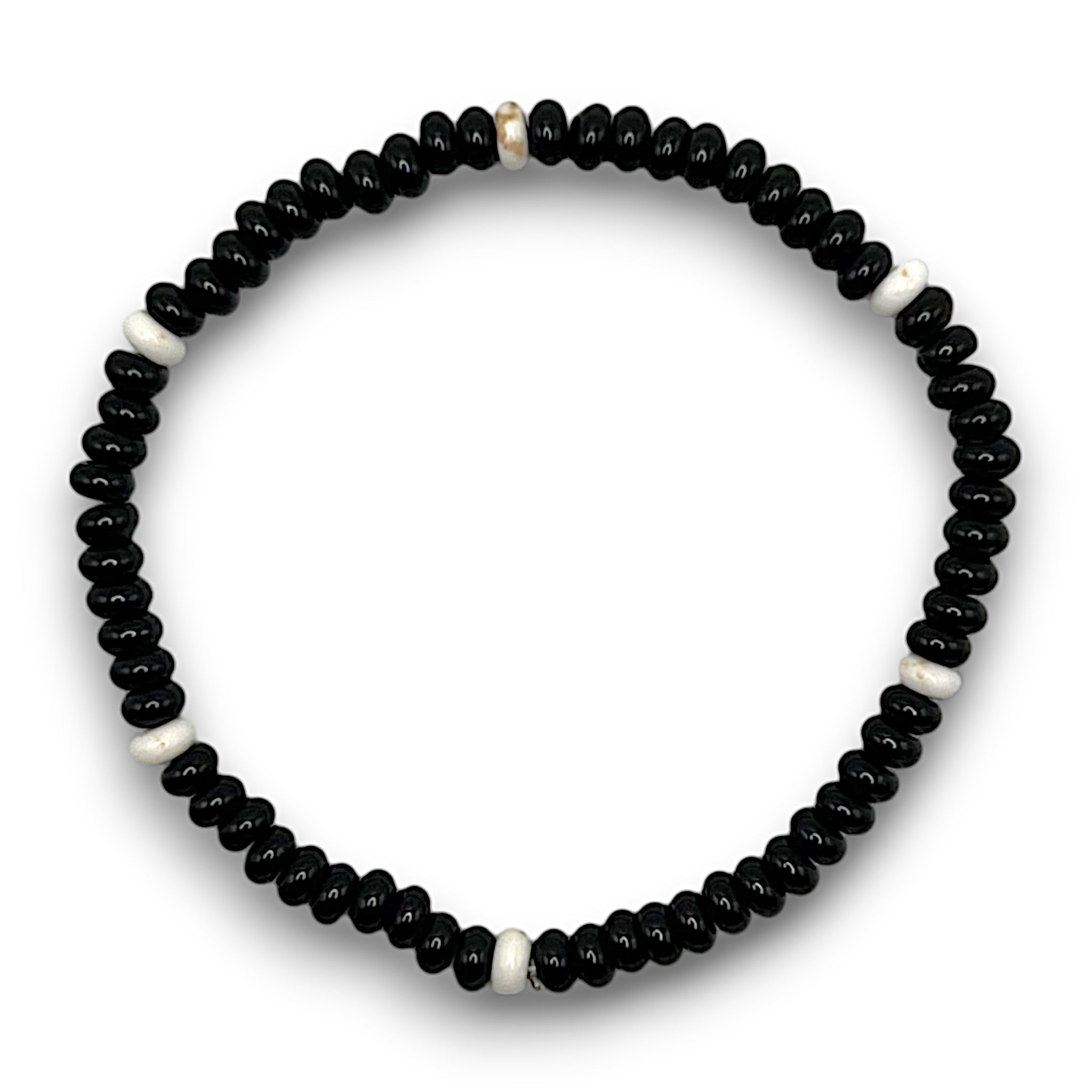 The Madeira Onyx and White Turquoise Bracelet - Coralina