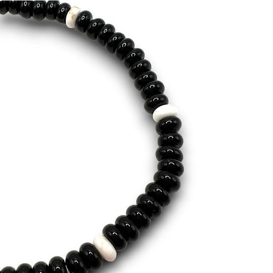 The Madeira Onyx and White Turquoise Bracelet - Coralina