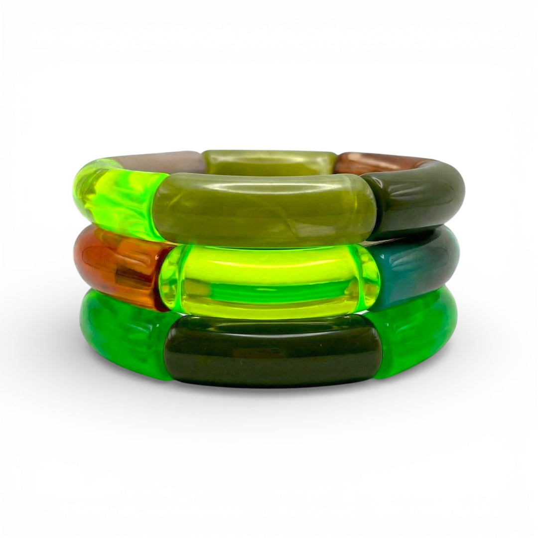 Maui Resin Bracelet Trio - Coralina