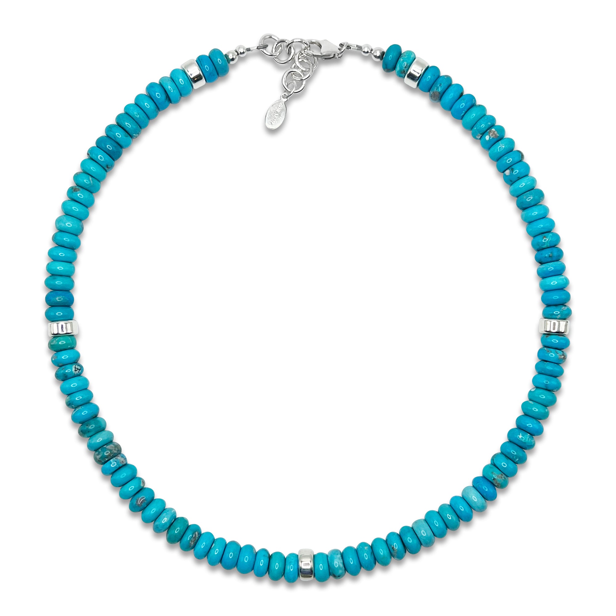 The Merano Turquoise and Silver Necklace - Coralina