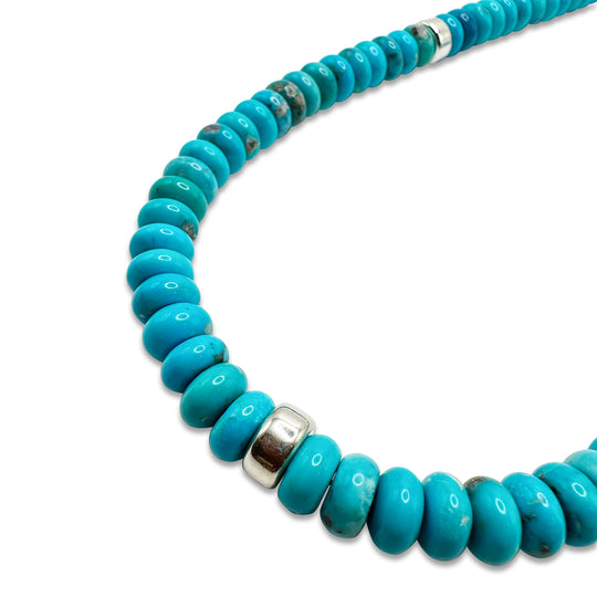 The Merano Turquoise and Silver Necklace - Coralina
