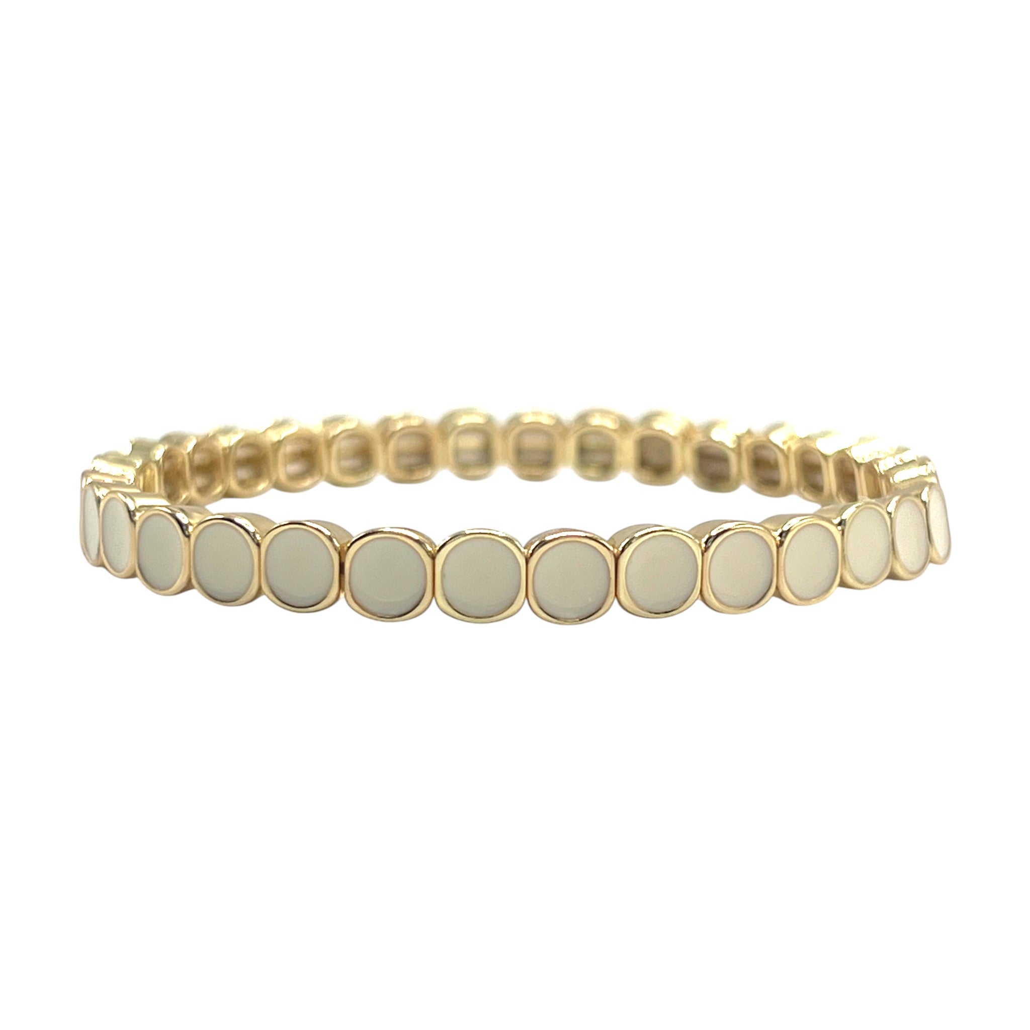Mini Gold and Cream Palm Beach Bracelet - Coralina