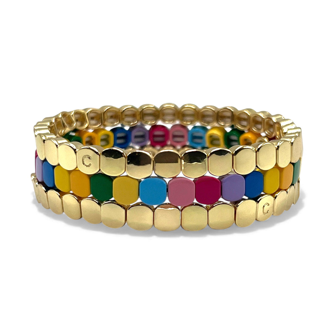 Mini Colorful Palm Beach Bracelet - Coralina