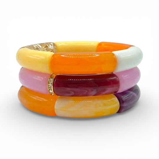 Mykonos Resin Bracelet Trio - Coralina