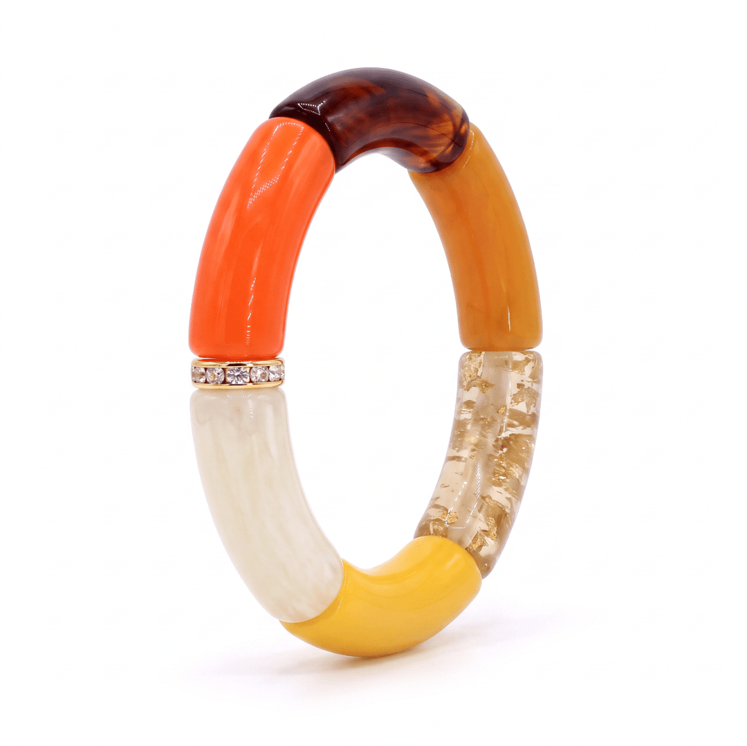 Capri Resin Bracelet No.1 | Orange and Gold - Coralina