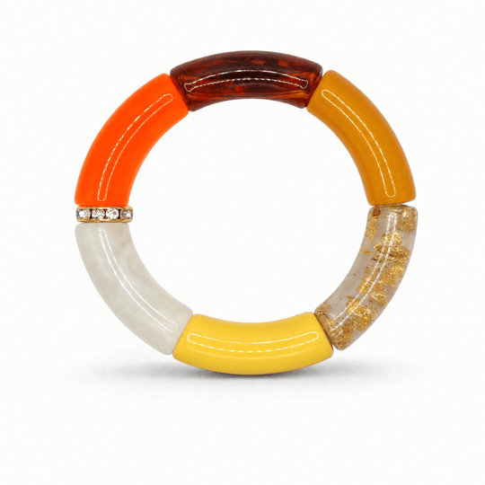 Capri Resin Bracelet No.1 | Orange and Gold - Coralina