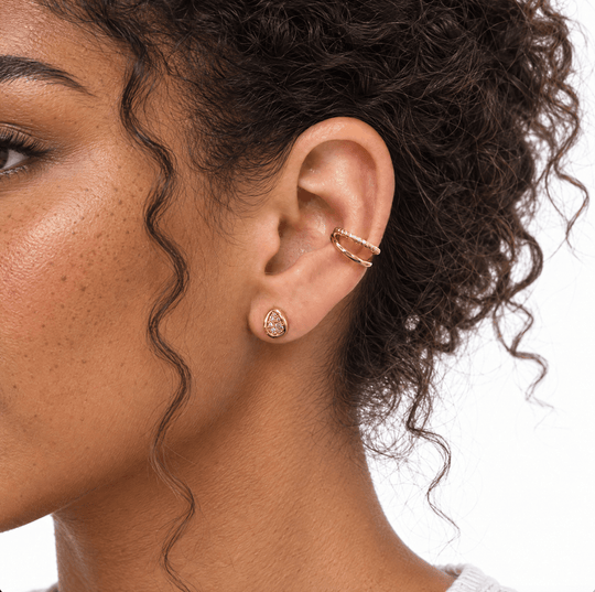 Chatham Pavé Teardrop Stud Earrings - Coralina