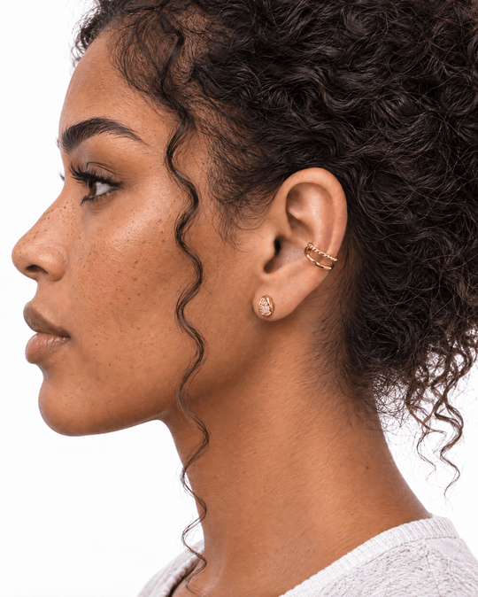 Chatham Pavé Teardrop Stud Earrings - Coralina
