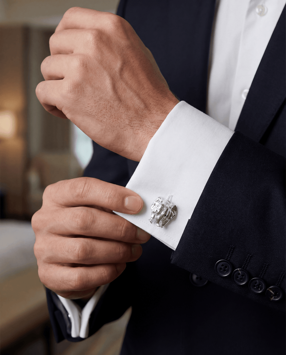 Ta - boo Silver Elephant Cufflinks - Coralina
