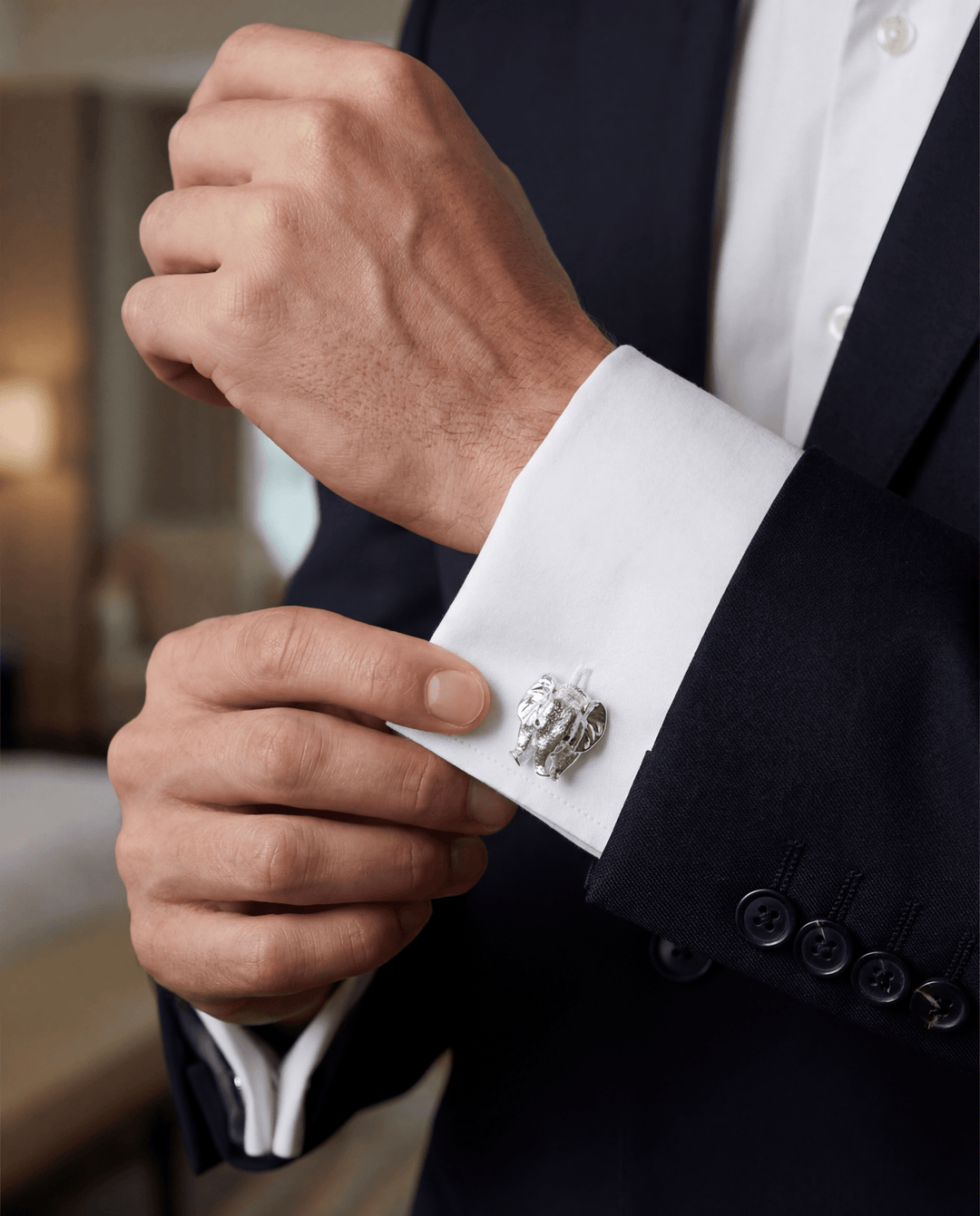 Ta - boo Silver Elephant Cufflinks - Coralina