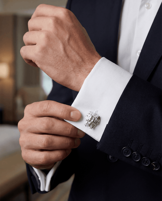 Ta - boo Silver Elephant Cufflinks - Coralina