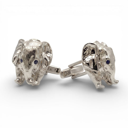 Ta - boo Silver Elephant Cufflinks - Coralina