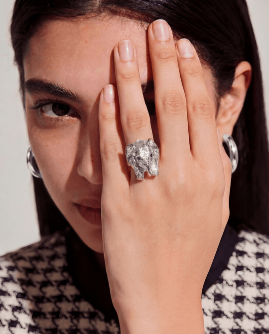 Ta - boo Silver Elephant Ring - Coralina